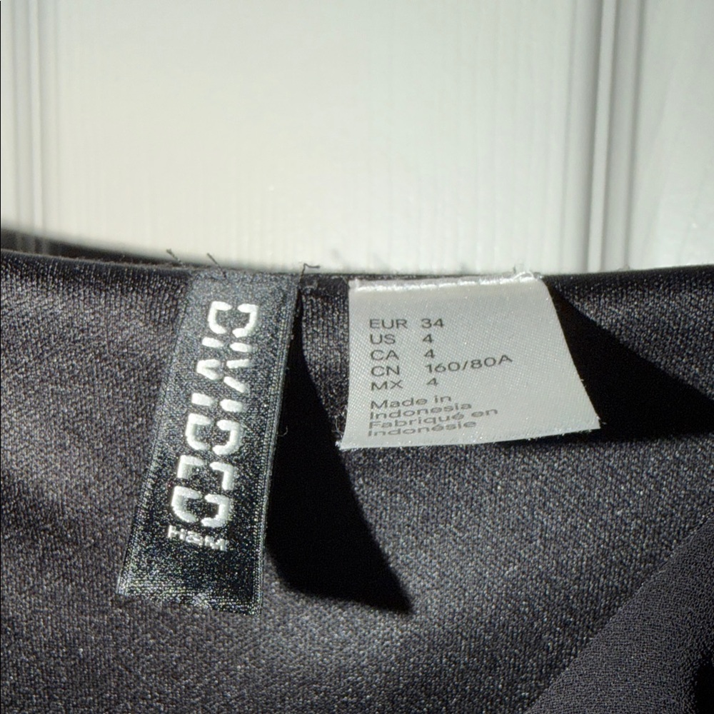 Divided Black Ruffle Mini Dress - Picture 2 of 4